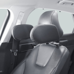 ACV* Vzglavnik za spanje, črno PVC usnje s srebrnim robom